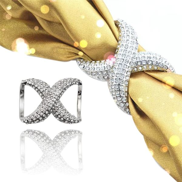 2-delad halsduksklämma mode strass halsduks spänne modern