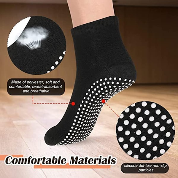 5 Par Antislip Pilates, Ankelsokker til Dans, Ballet