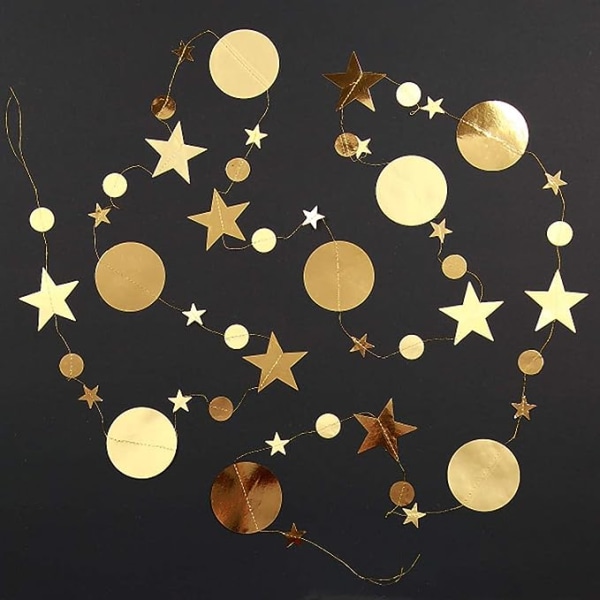 Guldglitterfestgirlangset (2 st, 4 m långa vardera), Matt Metall