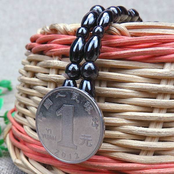 1 stk Sort Magnetisk Fodkæde Armbånd Naturlig Sort Anklet Fod