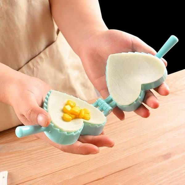 Dumpling Maker Ravioli Maker Moldsett 3 stk Hjerteform med Ulike Størrelser Wonton Mold Deigpresse Empanada Maker