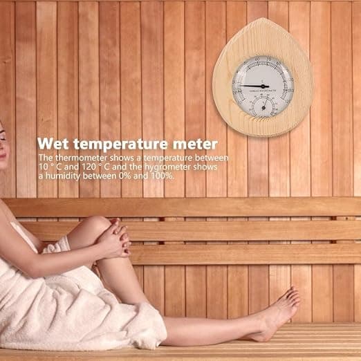 2 i 1 Sauna Rum Termometer Hygrometer, Dråbeformet Væghængt