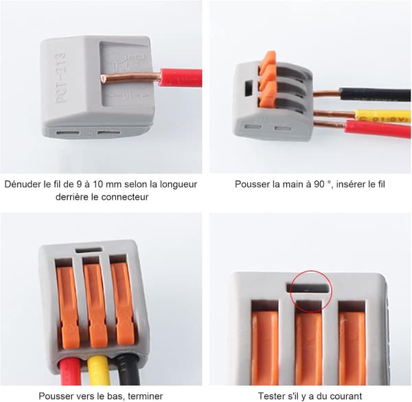 5 stk. Elektriske Stik 3 Indgange Elektrisk Lug - Hurtigforbindelse