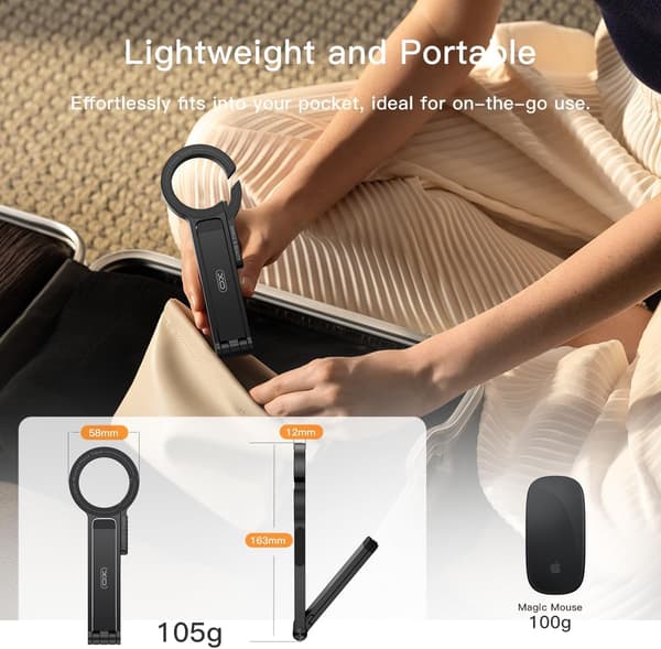Magnetisk telefonstativ, justerbart og foldbart mini-lommestativ, stærk magnetisk selfie-stick stativ