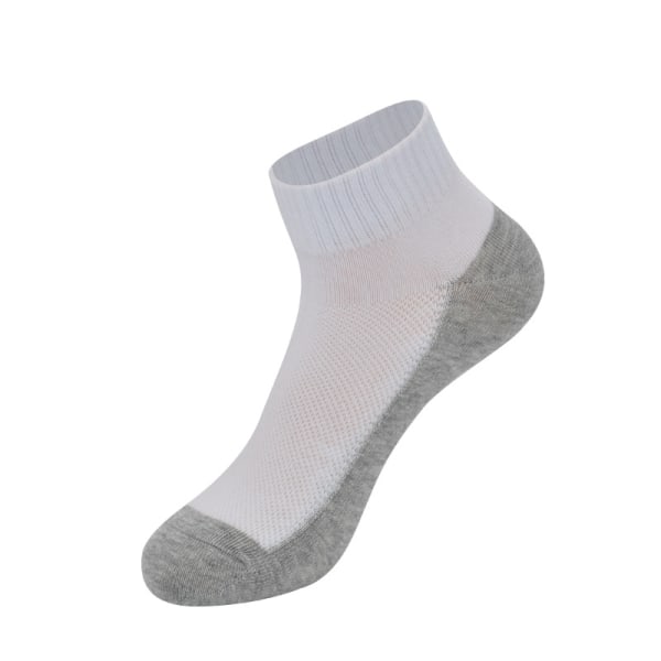 Five pairs of white socks men and women breathable cotton short