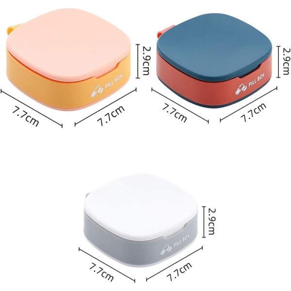 Portabel Mini Pillerdosa 3-pack - 4 Fack - På Resan - För