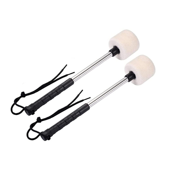 2 stycken Snare Drum Sticks Ullfilt Rostfritt Stål Trumstockar