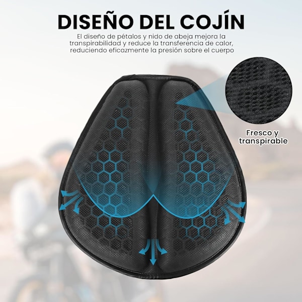 3D Sitsdyna, Hög Elasticitet Gelmaterial, Stötdämpande, Bekväm och Andningsbar