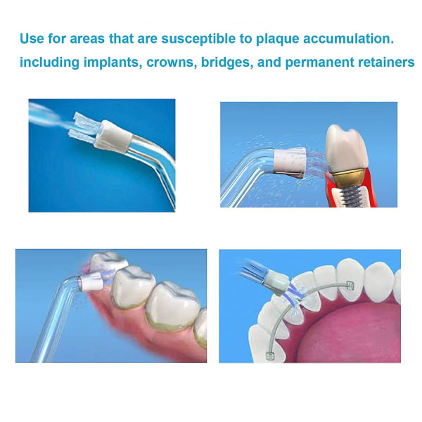 2 kpl:n hammaslankaimen vaihtopäät vesihammasharjaan, Reach Flosser -täyttöpäät, yhteensopivat suuhuuhtelulaitteet ja hammaslanka (plakki