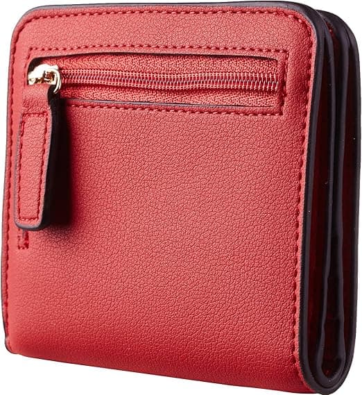 Dames Rfid-blokkerende, kleine, compacte, luxe, leren portemonnee