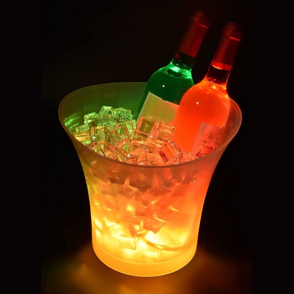 Isterningbakke, farverig LED-lys iset champagne-terning, farve kan konfigureres, farvegradient, til champagne-vindrikker kirsebæris, kølerbar klub