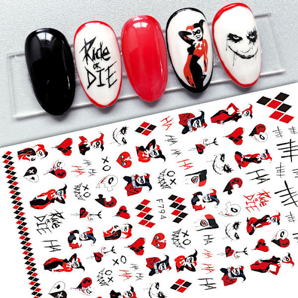 5 Ark Halloween Nagelkonst Dekaler 3D Halloween Nageldekaler