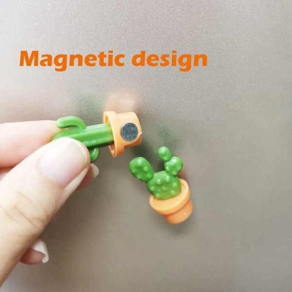 24 stk. kaktusmagnet, søte sukkulente plantemagneter for hjemmekontor, skap, tavler og bilder