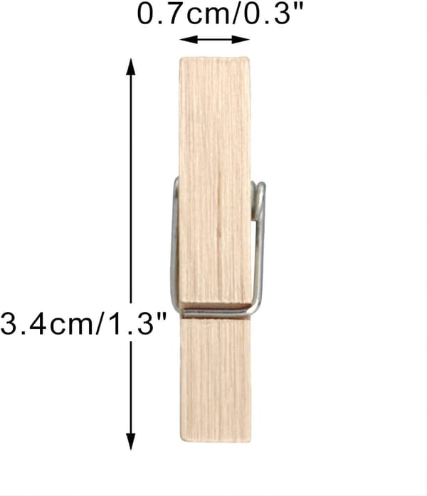Mini Træ Tøjpinde 3,5 cm - Sæt af 100 Små Træ