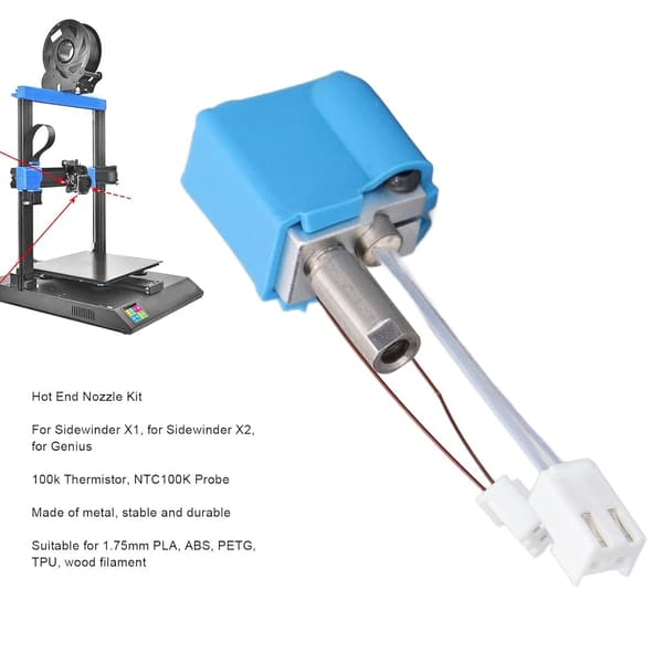 Kit for varmt enderør til 3D-skriver, 24V ekstruder, varmeapparatrør, termistorutskifting