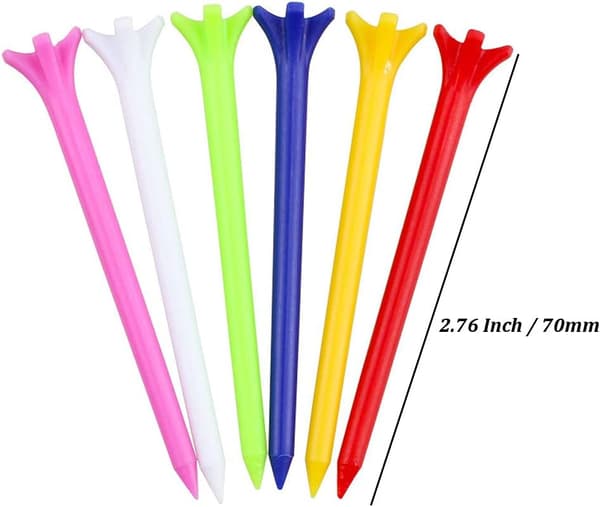 100 stk. Multifarvede Professionelle Holdbare 3-Tommer Plastik Golfboldholdere Bulk (Farve tilfældig)