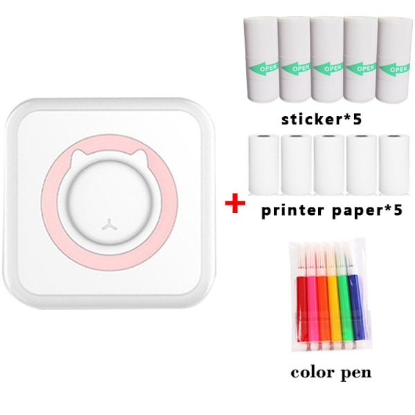 Mini Termisk Printer, Bluetooth Bærbar Blækfri Pulverprinter w