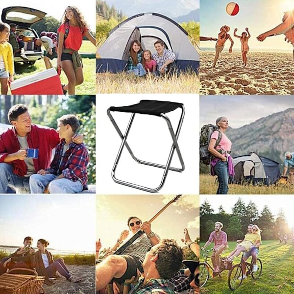 (Sølv)Camping Folding Stools,Small Portable Folding Stool,Ultra
