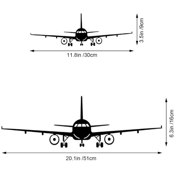 2 stycken flygplansväggdekaler, DIY flygplansväggdekaler