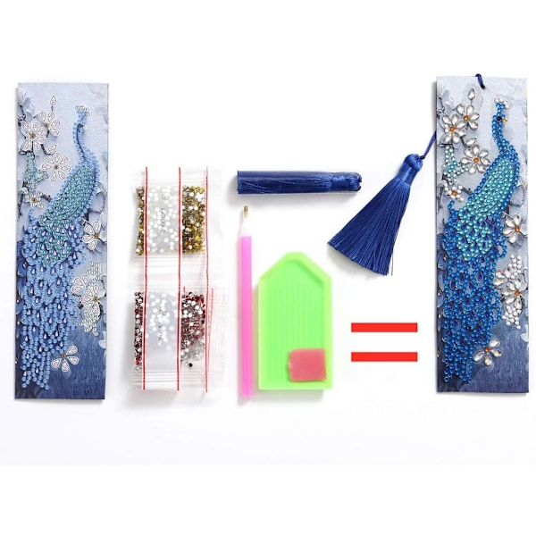 5D Timantti-liimattava Maalaussetti (Peacock), DIY Timanttimaalaus Kirjanmerkki