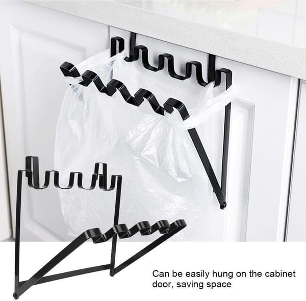 1 Stykke Sort Dørrygg Søppelposeholder Organizer Foldbar