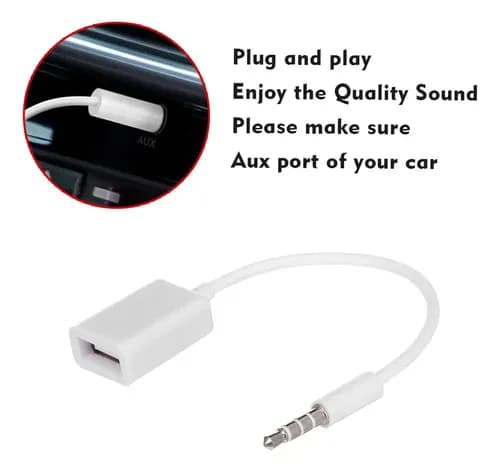 2×kabel USB-til-AUX-konverter til bil-afkodning