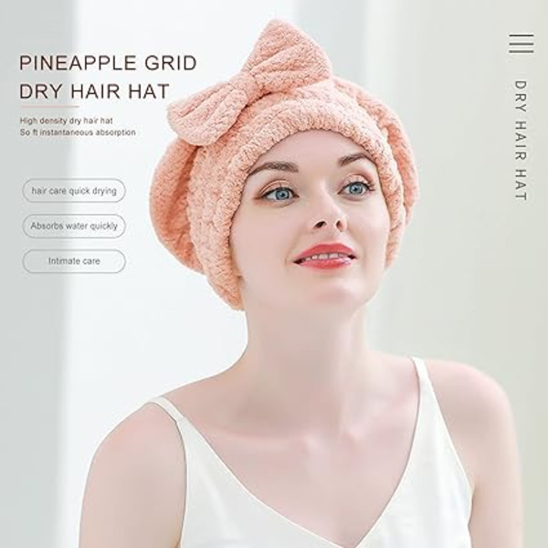 (Brun/Khaki/Rosa) 3-pack Superabsorberande Snabbtorkande Hatt, Korall