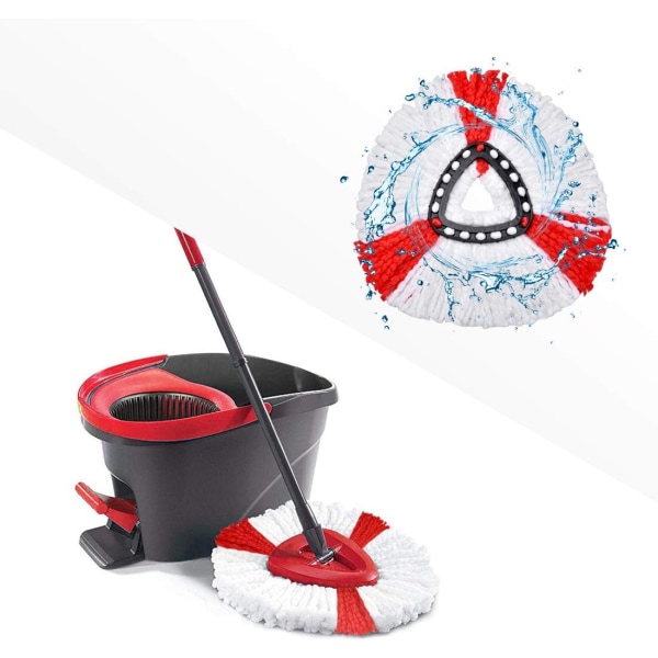 4-pack Mopphuvud Ersättning 2 i 1 Mikrofibermopp för