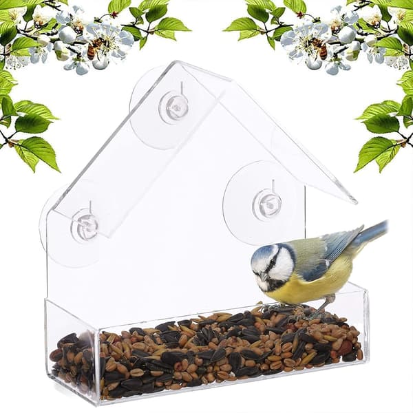 1 stk (Transparent) Transparent Foderautomat med Sugkopper