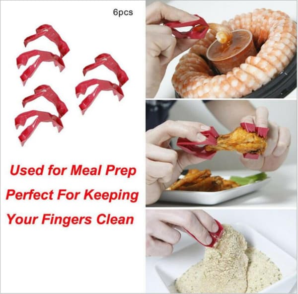 6 stk mini fingerholder grillklips fingerrensing varme
