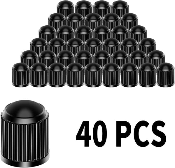 Pakke med 40 Plast Dekkventilhetter med Pakning Universal