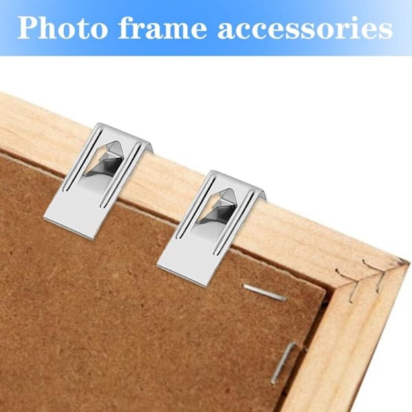 100 stk. fotorammeclips, opvarmet sengsklemme, fotorammeophæng, Pi