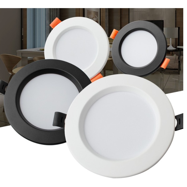Nedfældet LED-panel, LED N / a sort strøm 4 tommer / 12W (varmt