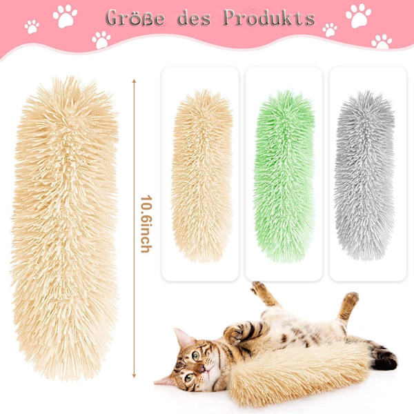 Plush Katt Leksak Kudde Djur Remsa Kastkudde med Kattmynta
