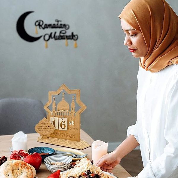 1 Stykke Tre Countdown til Eid DIY Ramadan Kalender 30 Dager