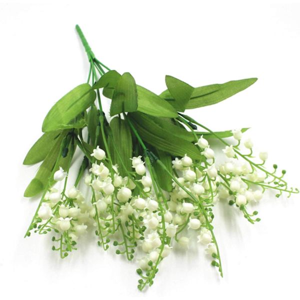 2 st (Vit) Blommor Utomhus, Liljekonvalj Konstgjord Blomma