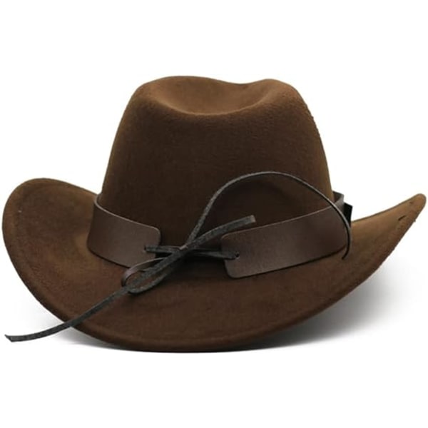 Cowboyhat til kvinder i kaffe farve, western hat, jazz hat