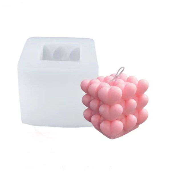 1 stk 3D Boble Hjerte Lysform Silikon Lysform - DIY