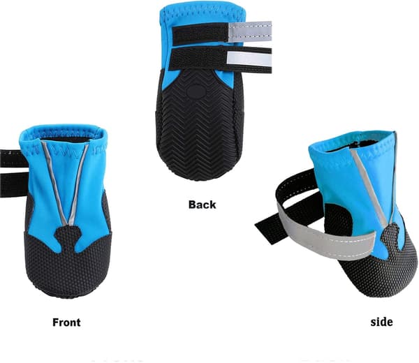 2 stk. Hundeboots, Vanntett Hundesko med Refleksstropper,