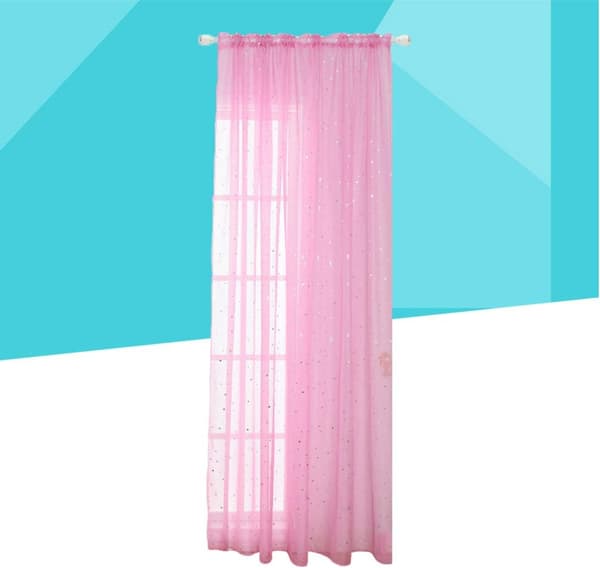 1 st - 100 * 200 cm (Rosa) Voile Gardin Romantisk Silver S
