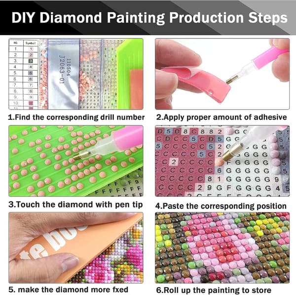 roderie 5D Diamantmålning efter siffror, DIY 5d Diamant