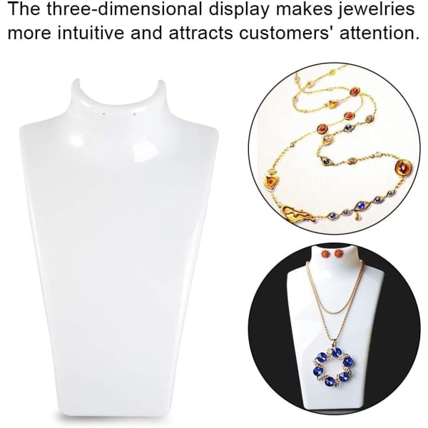 1 st （Vit） Smyckesställ, displayhållare för halsband