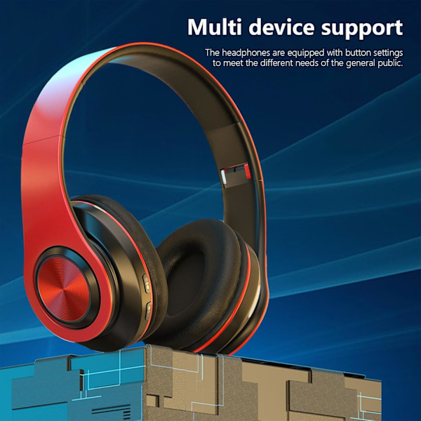 Bluetooth-kuulokkeet yli korvien, stereosoundi langattomat Bluetooth 5.1 pelikorvakorut, taitettava kevyt kuulokemikrofoni w