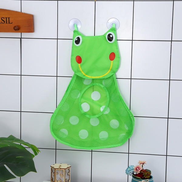 1 stk Grøn frø Badeværelse Baby legetøjstaske Opbevaring Badekar hængende