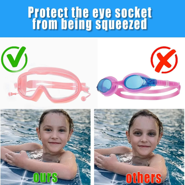 Svømmebriller for barn, Svømmebriller for barn med bred visning An