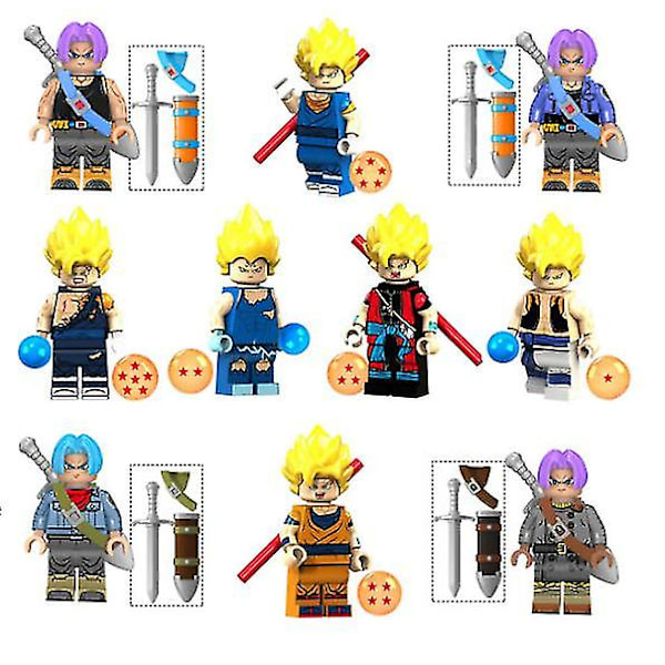 10 stk. Dragon Ball Mini-figur Byggeklosser Passer Til Barneleker