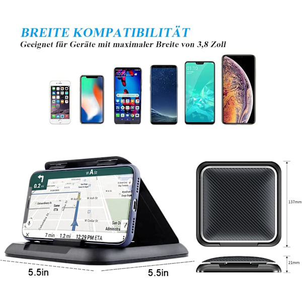 Mobilholder, Bilholder, Sklisikre Dashbordfester Kompatibel med iPhone Samsung