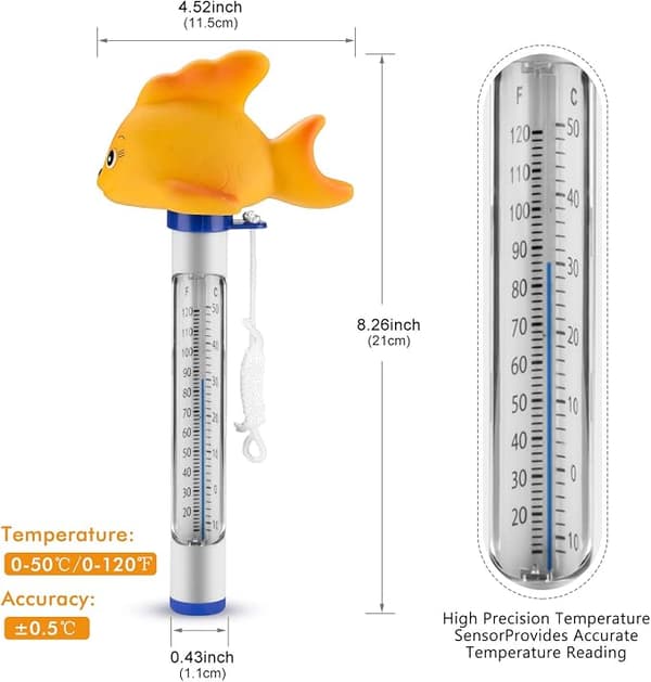 Flytende bassengtermometer, vakkert innendørs/utendørs termometer