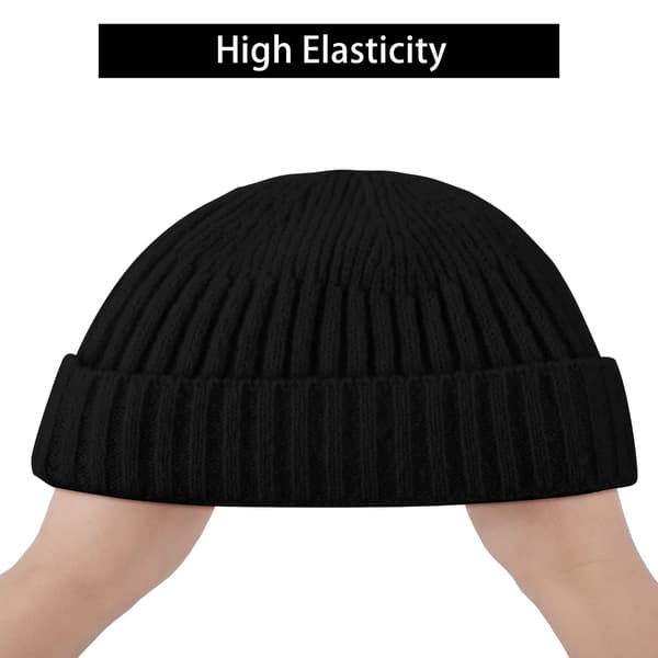 1 musta neutraali beanie-neulehattu