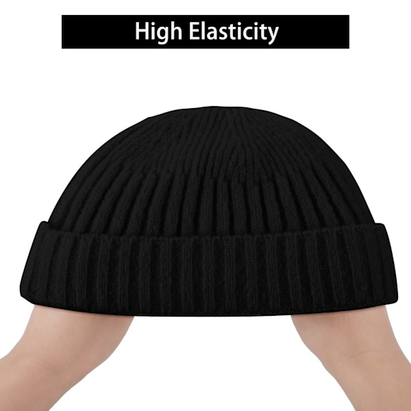 1 sort neutral beanie strikket hue